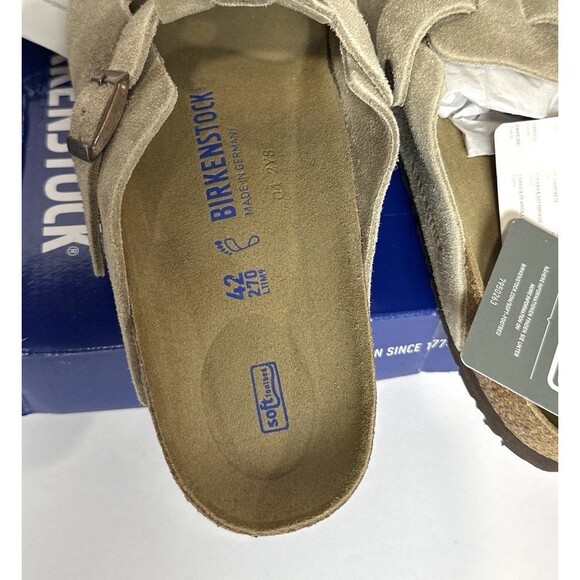 Birkenstock Boston Soft Footbed Taupe Suede Clogs Sandals  42 EU New Damage Box main image 5
